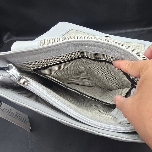 Rebecca Minkoff Light Gray Chevron Shoulder Bag - Picture 11 of 14